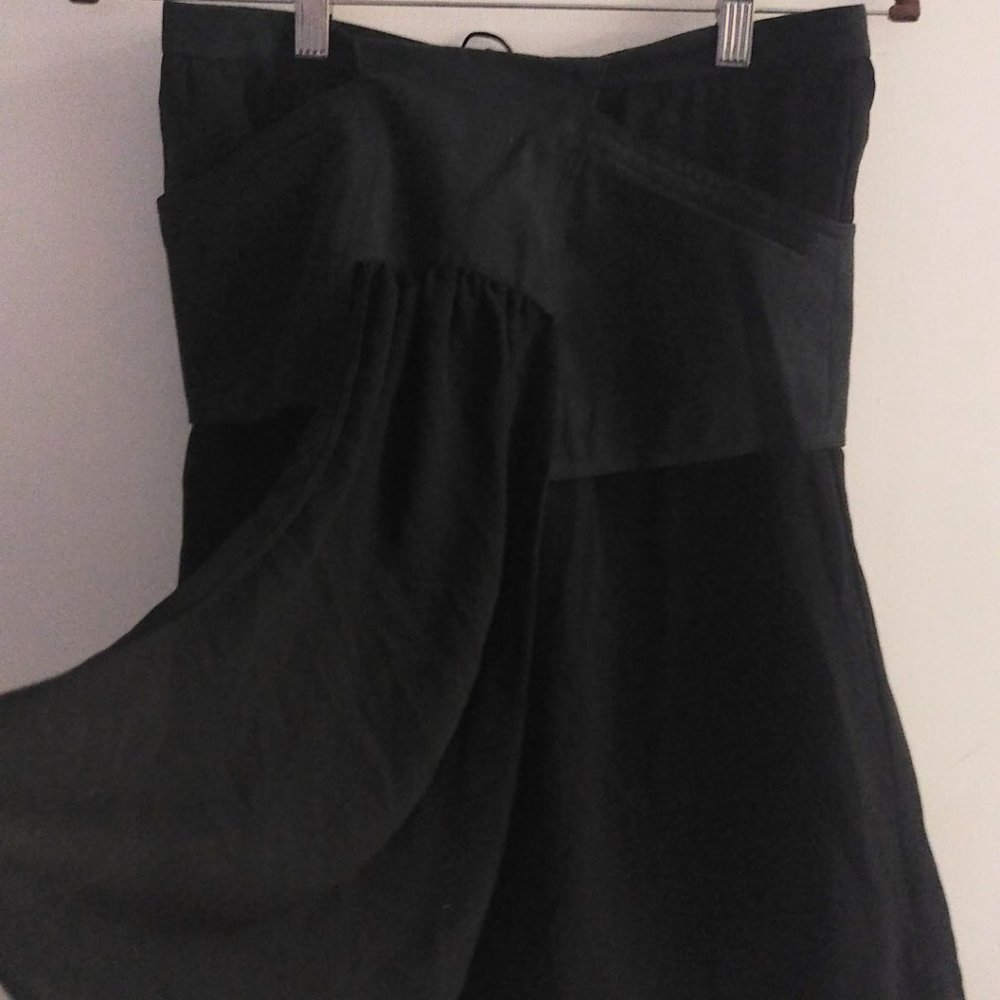 Black Skirt with Two Leatherette Pockets - Picture 7 of 8